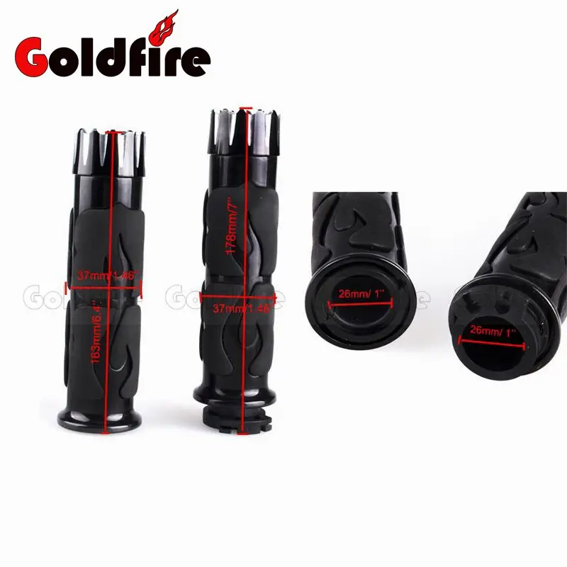 Flame 1'' Handlebar Hand Grips for Harley Davidson Bad Boy Fatboy Blackline Dyna Electra Glide Motorcycle Chopper Cruiser |
