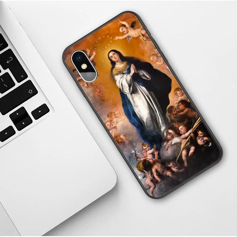 Чехол для iPhone X, XR, XS, Max, 7, 8 Plus, 6, 6 S Plus, 5, 5S, SE, Mary Jesus, Christian, мягкий чехол из ТПУ