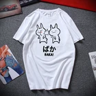 Мужская футболка с коротким рукавом Baka Rabbit Slap, хлопковая Футболка с круглым вырезом в японском стиле, европейский размер