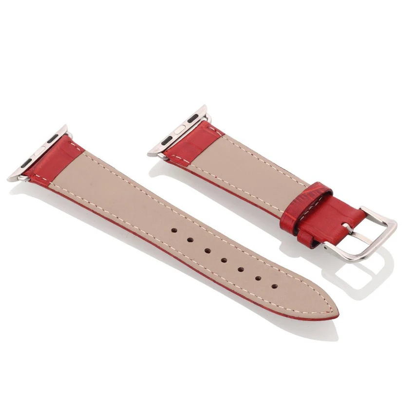 GOOSUU Genuine Leather Buckle Wrist Strap Band Belt for iWatch Apple Watch 38mm 42mm Watchband For iwatch with Connector | Наручные часы