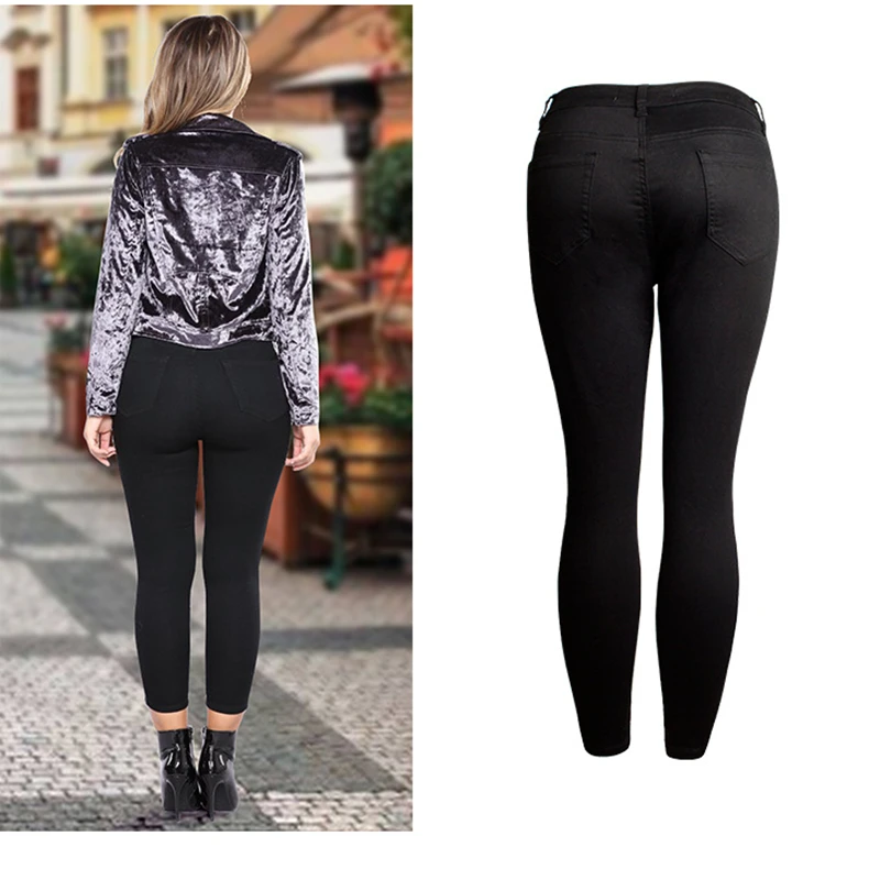 

Sequined jeans for women Elastic skinny jeans woman Pencil Pants women denim pants womens jeans mujer pantalon jean femme