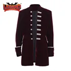 Мужской костюм в стиле стимпанк, жакет из парчи, винтажное викторианское пальто, топ, Мужская винтажная бархатная куртка для косплея, одежда в готическом стиле, стимпанк