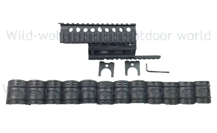 Тактический AK 47/74 RIS Quad Rail mount Tactical Quad Handguard Rail с 12 чехлами для охоты, стрельбы, военных игр, Paitall Airsoft