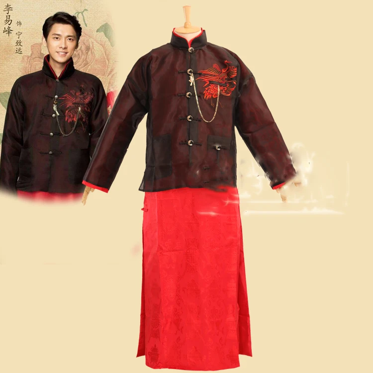 Vintage Republican Bride and Groom Wedding Costume XiuHeFu for 2015 New TV Play Live Flesh Huo Se Sheng Xiang