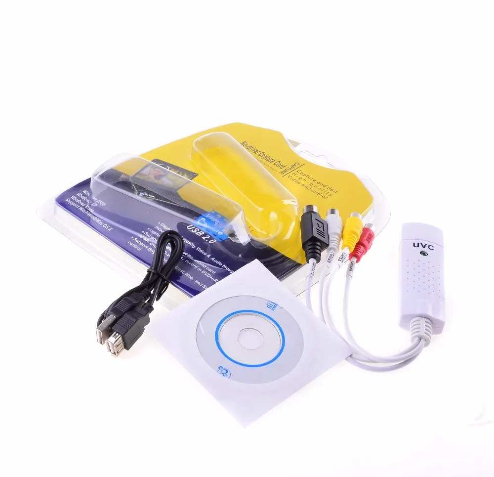 Карта видеозахвата USB 2 0 композитная 1 канал Usb CCTV для Win XP 7 8 10 captura de видеокарта |