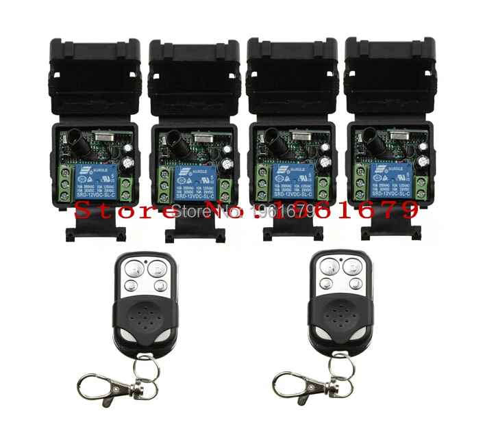 DC 12 v Мини беспроводной пульт дистанционного управления Переключатель 1channal умные бытовые приборы системы 4X приемник + 2X передатчик