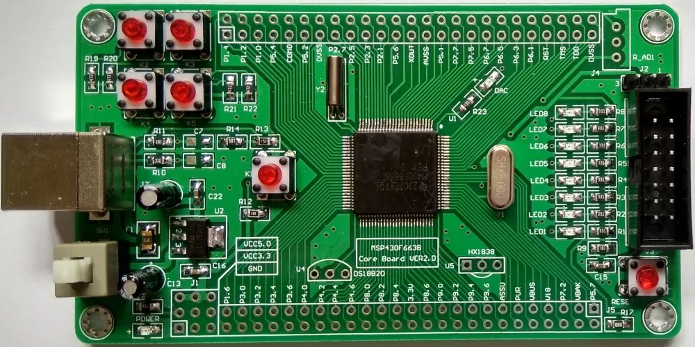 USB MSP430F6638 минимальная системная плата основная для разработки программирование |