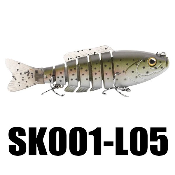 SeaKnight SK001 1 шт. плавающая приманка 80 мм 19 г рыболовные приманки 7 секций искусственный воблер соединенная оседающая на дно приманка с острыми крючками - Цвет: 1PC L05