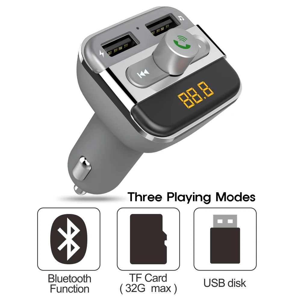 Nulaxy Bluetooth fm передатчик Handsfree FM модулятор Автомобильный MP3 плеер Поддержка флеш