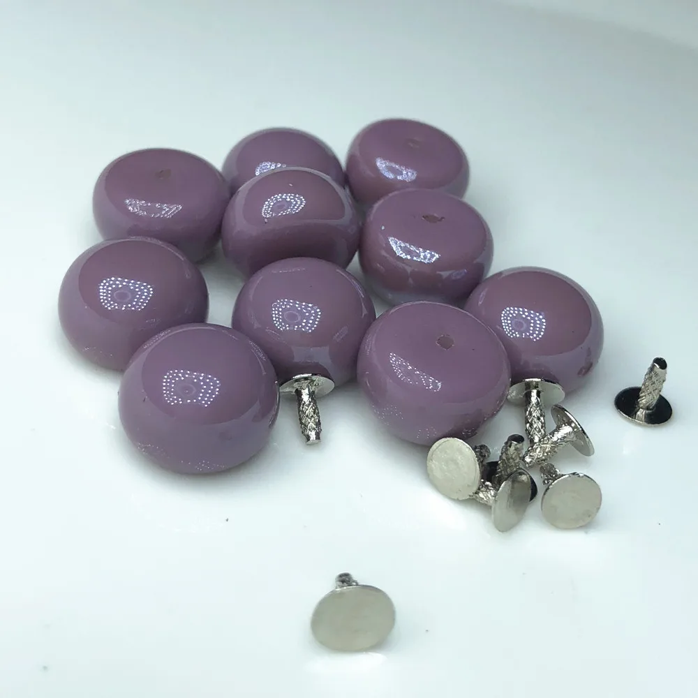 Purple Новые 30 шт 12 мм круглые акриловые заклепки красочные непрозрачные Кожа ремесло панк-шпильки подходят ремни сумки обувь, одежда DIY решений - Цвет: Purple
