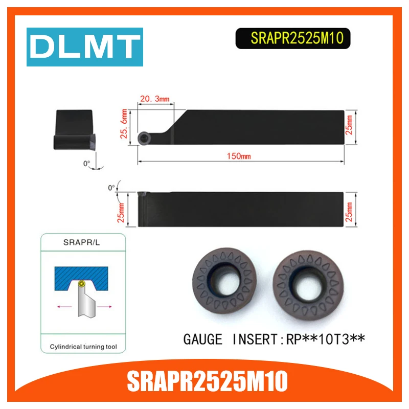SRAPR2525M10 держатель внешнего токарного инструмента для RPMT10T304 RPMT10T308 используемый на