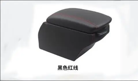 Black. Red Line Для Kia Soul 2010 2011 2012 2013 Кожаные детали салона автомобиля Центральная консоль подлокотник коробка Авто подлокотники для хранения с USB - Название цвета: Black. Red Line