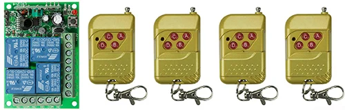 Универсальный DC 12V 24V 10A реле 4CH 4 CH Беспроводной RF пульт дистанционного управления