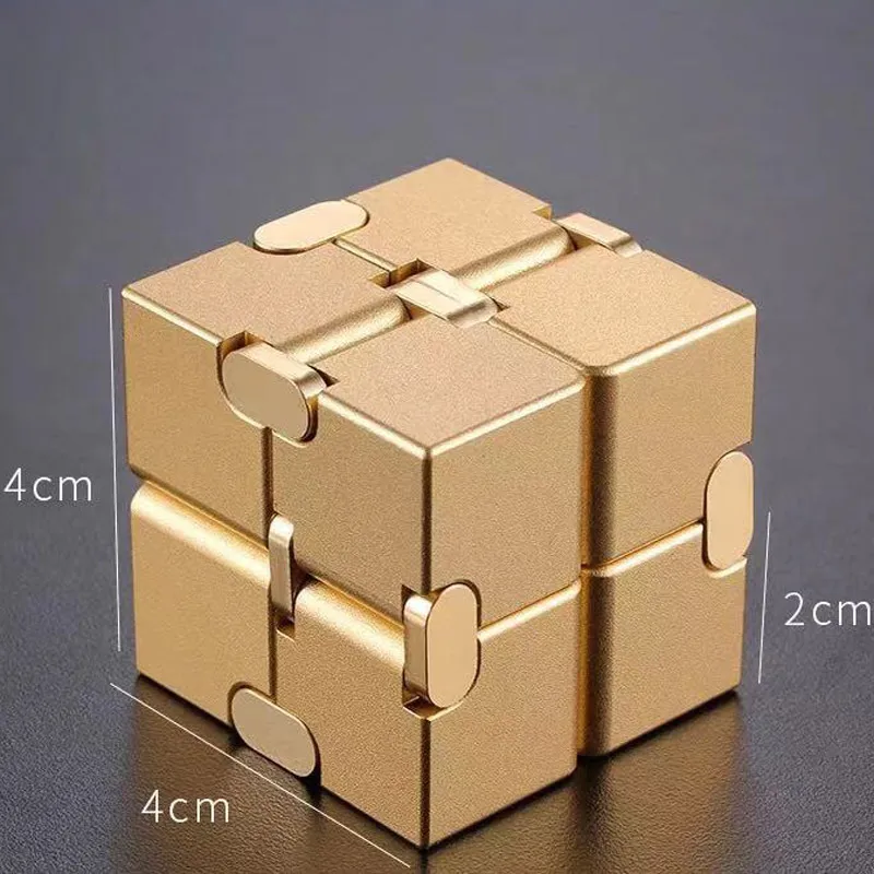 Игрушка антистресс infinity cube для взрослых металлическая алюминиевая деформация