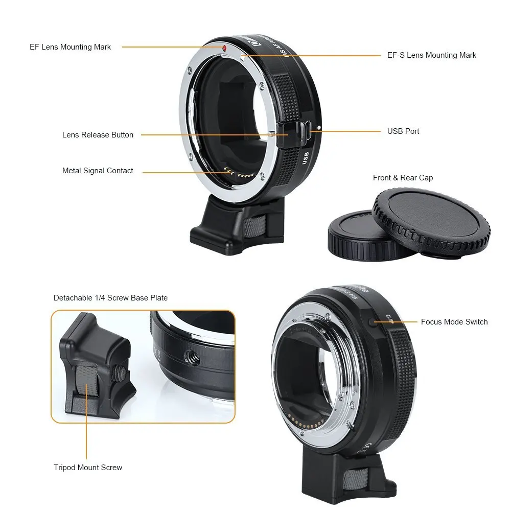 Commlite EF-E HS High Speed Electric Lens Mount Adapter Ring for Canon EF/EF-S to Sony A9 A7RIII A6300 E-Mount camera | Электроника
