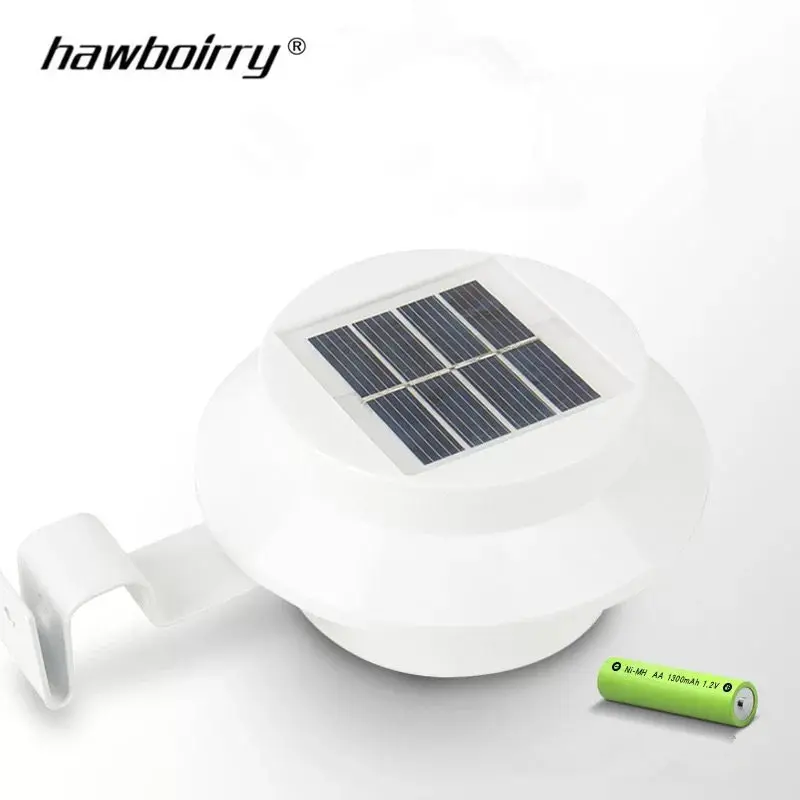 Hot Sale Waterproof Manufacturer Outdoor Solar Wall Light 3 LED White / Warm for Fence Gutters Garden Yard Roof|Светодиодные