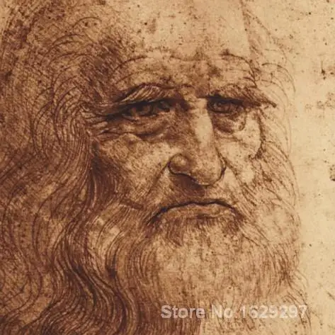 Картина из холста для гостиной Автопортрет ручная роспись Leonardo Da Vinci | Дом и сад