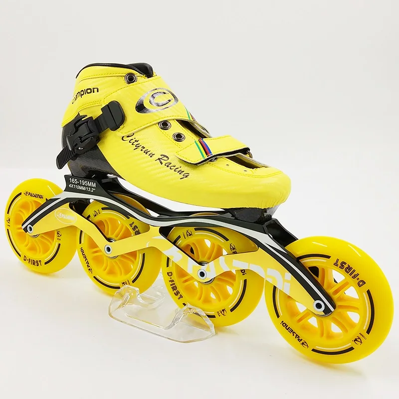 4x100MM wheels Скоростные роликовые коньки из углеродного волокна профессиональные соревнования коньки 4 колеса конькобежный спорт 4x100 4x110 мм красный синий желтый - Цвет: 4x100MM wheels