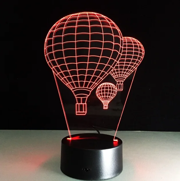 Hot air balloon Новинка, 3D настольная лампа, 7 цветов, светодиодный ночник с воздушным шаром, креативный светильник, Оптическая иллюзия сна, подарок для детей на День святого Валентина - Испускаемый цвет: Hot air balloon