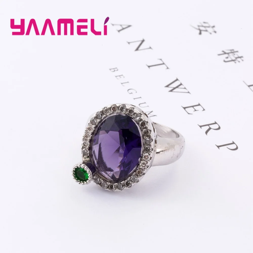Top Quality Women Wedding Ring New Design Jewelry For 925 Sterling Silver Accessories With Purple Green Stone | Украшения и