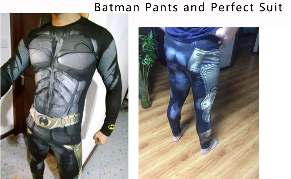 2Pcs Fashion Sportswear Men Workout Fitness Set Superman Captain America Tracksuit Plus Size S-XL | Мужская одежда
