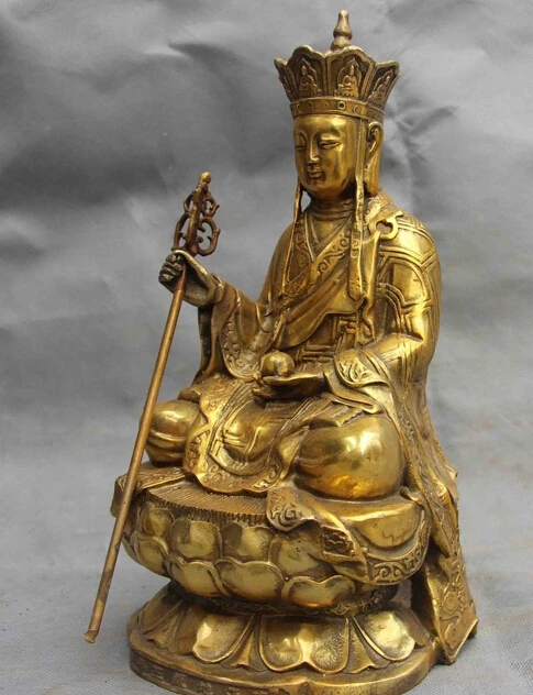 Китайский буддизм медный бронзовая позолота дзизо Рохан буддийские монах статуя