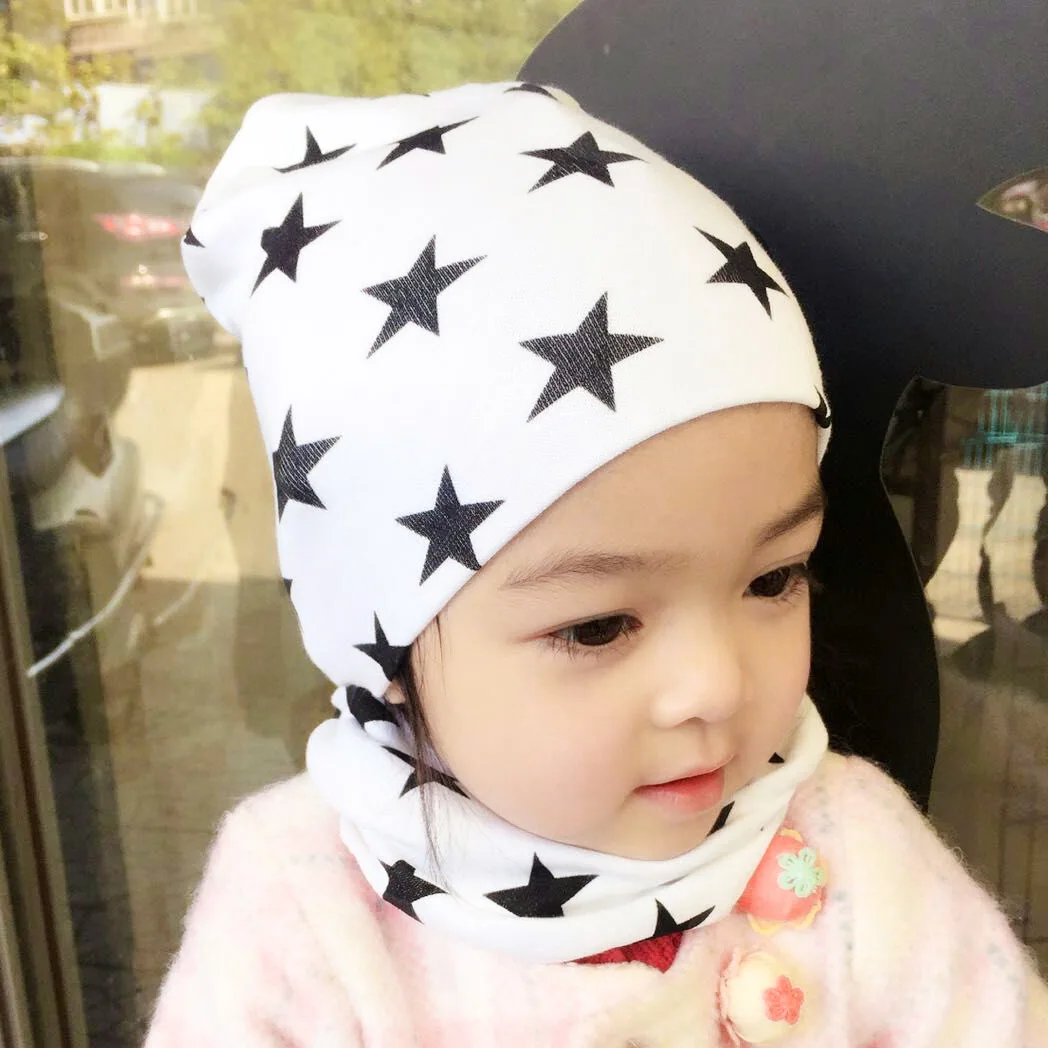 Soft Cute Unisex Star Toddlers Caps Infant Cotton Knitted Baby Boys Girls Hat baby scarf | Детская одежда и обувь