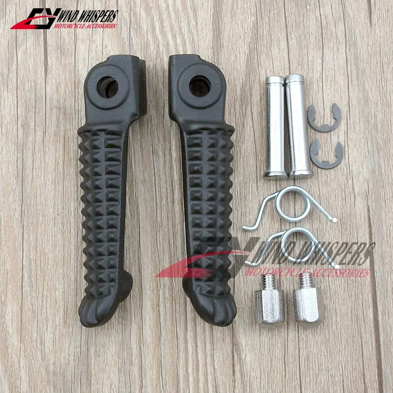 Мотоциклетные Передние Задние Подножки для Yamaha YZF R1 1998- R6 1999- R6S 2003-2008 - Цвет: Matt Black Front