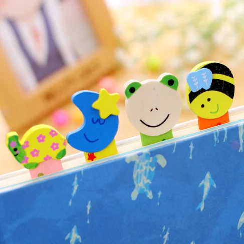 4 шт./партия милые Мультяшные животные закладки кавайные канцелярские школьные