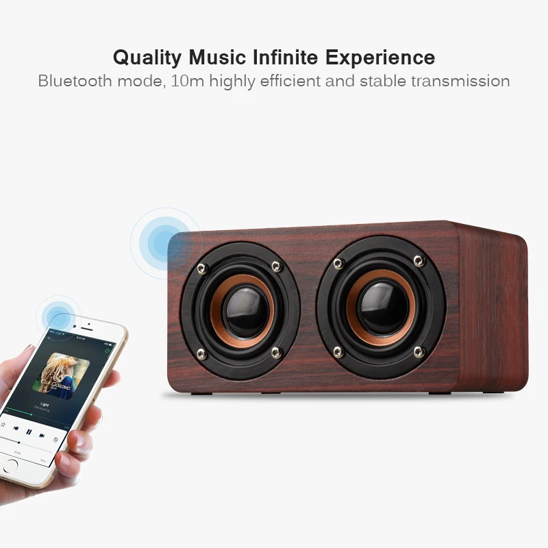 Magift Портативный древесины Bluetooth Динамик стерео двойной громко сабвуфер