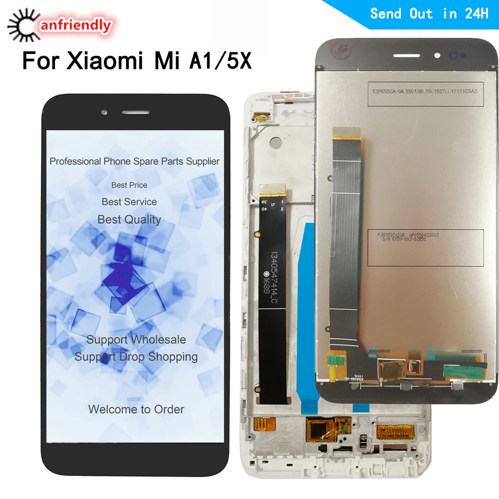 Жк дисплей и сенсорная панель для Xiaomi Mi 5X A1 сменный дигитайзер с рамкой в сборе