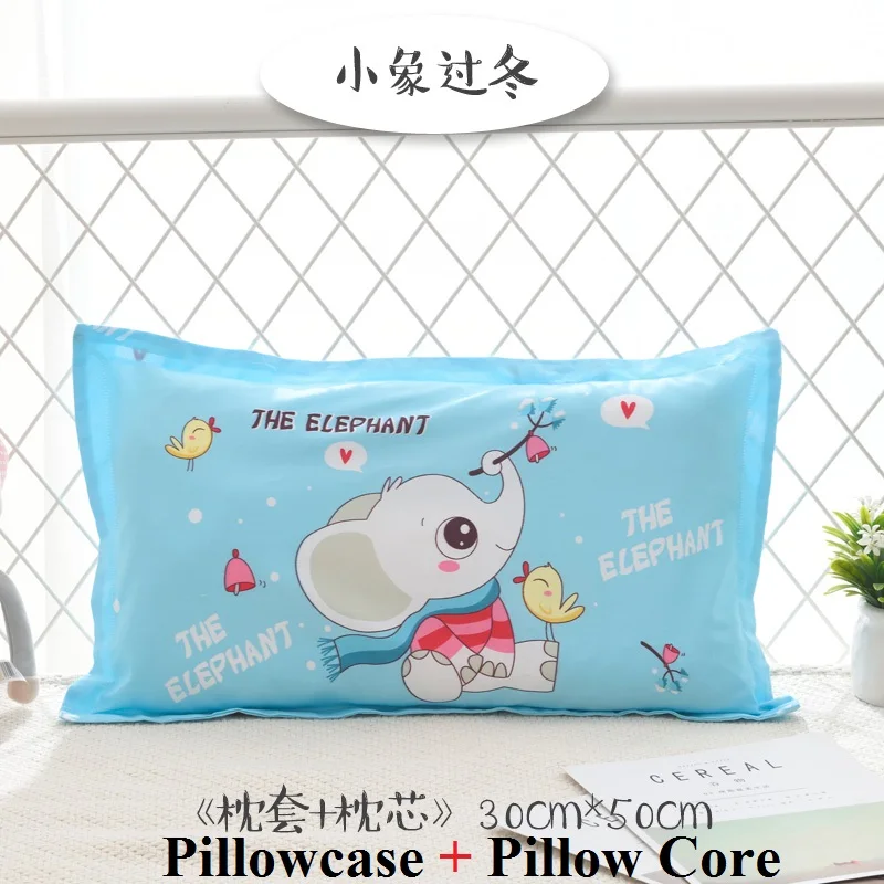bird elephant30x50cm Детская подушка с рисунками животных, детская подушка для защиты шеи, общая подушка для детского сада, подушка для сна, дышащий хлопковый подголовник для ребенка - Цвет: bird elephant30x50cm