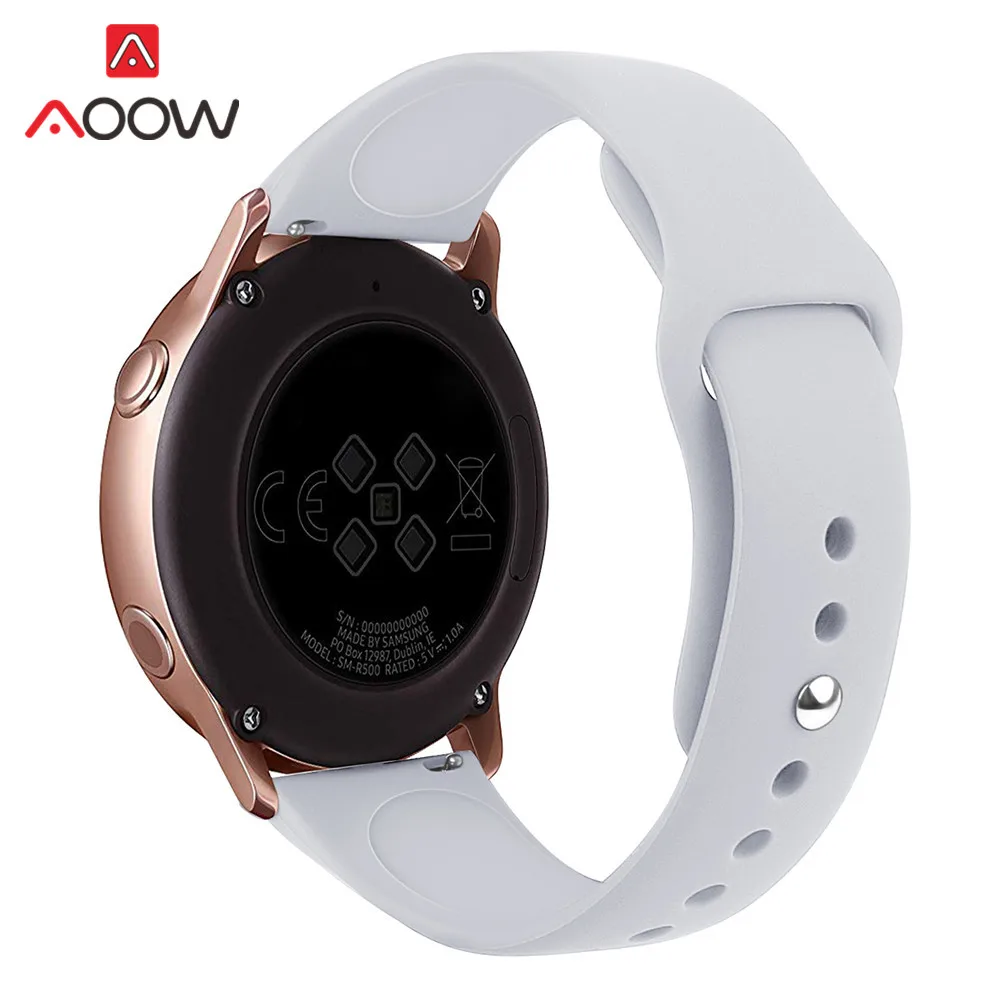 20 мм силиконовый ремешок для часов samsung Galaxy Watch Active 42 мм gear S2 спортивный сменный Браслет ремешок для SM-R500 SM-R810 - Цвет ремешка: Light grey