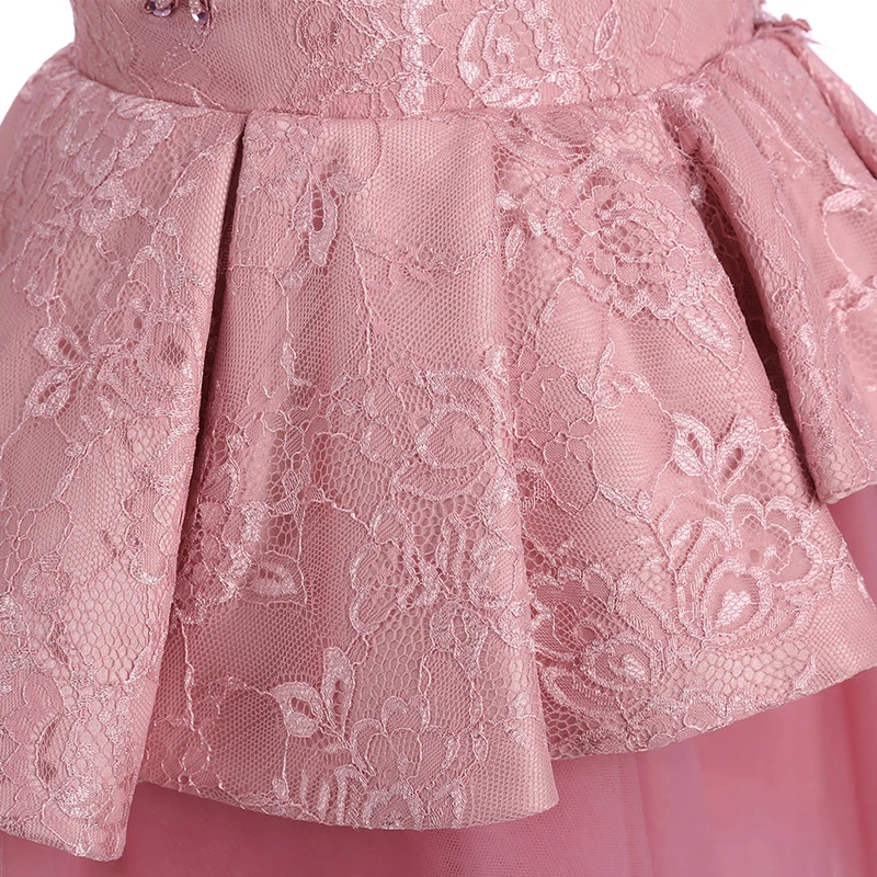 

Girls Party Dress Toddler Girl Summer Lace Dresses Princess Birthday Party Dress Asymmetrical Children Clothing LJ101
