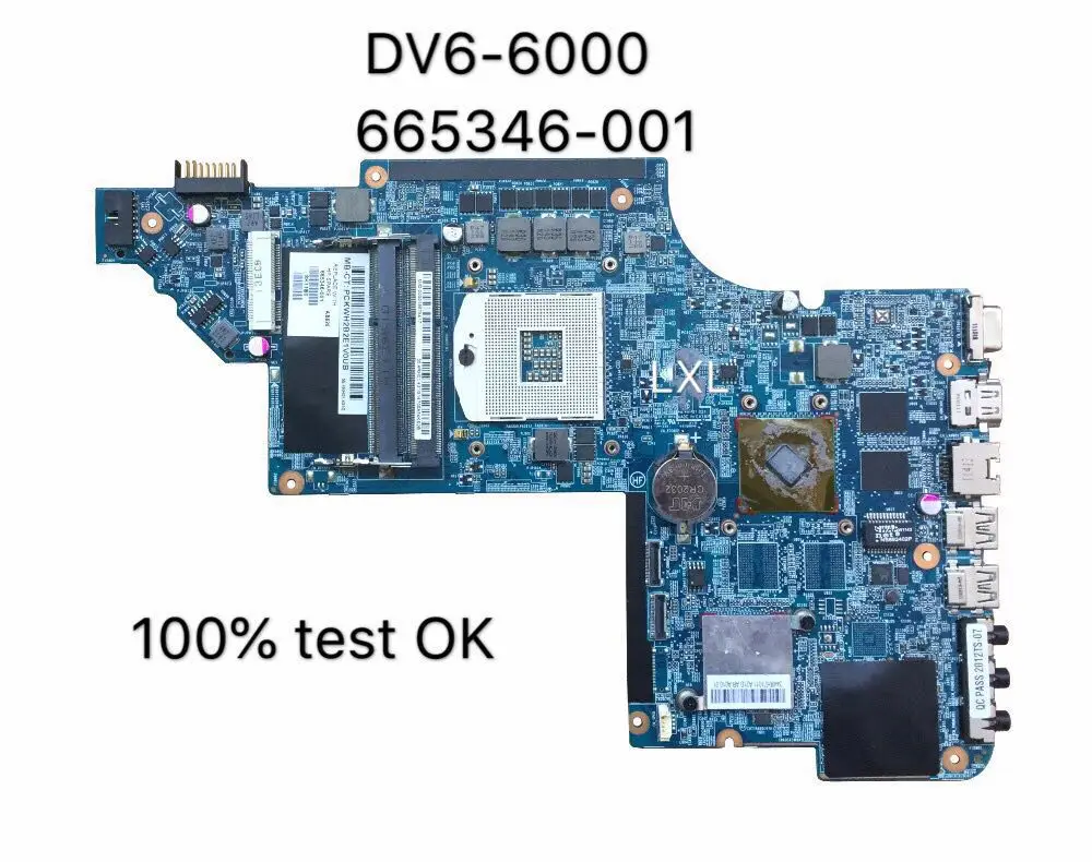 

665346-001 for DV6-6000 Laptop Motherboard HM65 HD6750/1G DDR3 100% test ok