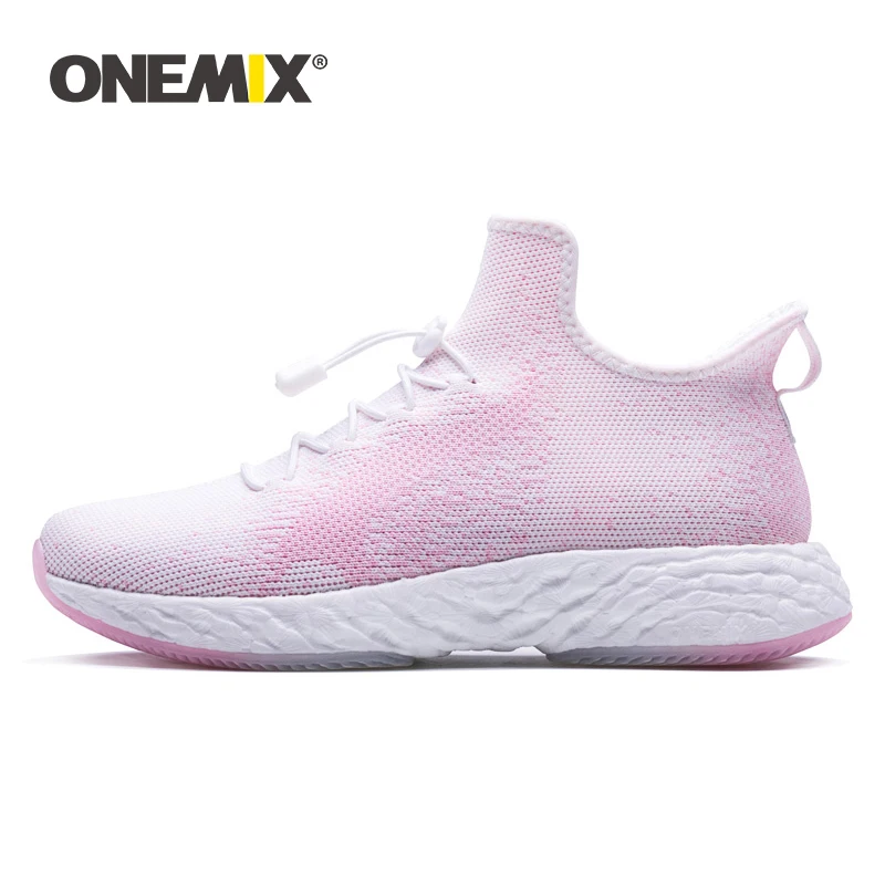 

Женские кроссовки ONEMIX2019, высококачественные вязаные сетчатые Нескользящие женские модели обуви для бега и тренировок с вулканизированной ...