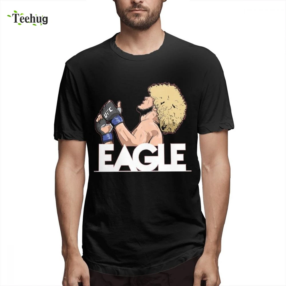

3D Print For Unisex Khabib Nurmagomedov The Eagle Russian Fighter T-shirt 2018 New 3D Print Pure Cotton For Male Camiseta