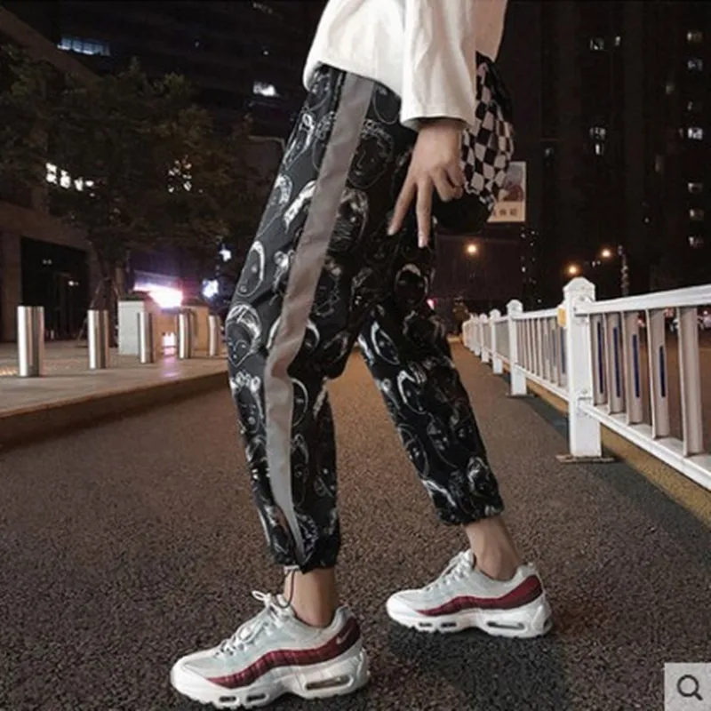 Funny Print Loose Casual Pants Men's Beam Foot Harem Comics Printed Joggers Men Hip Hop Streetwear Trousers | Мужская одежда