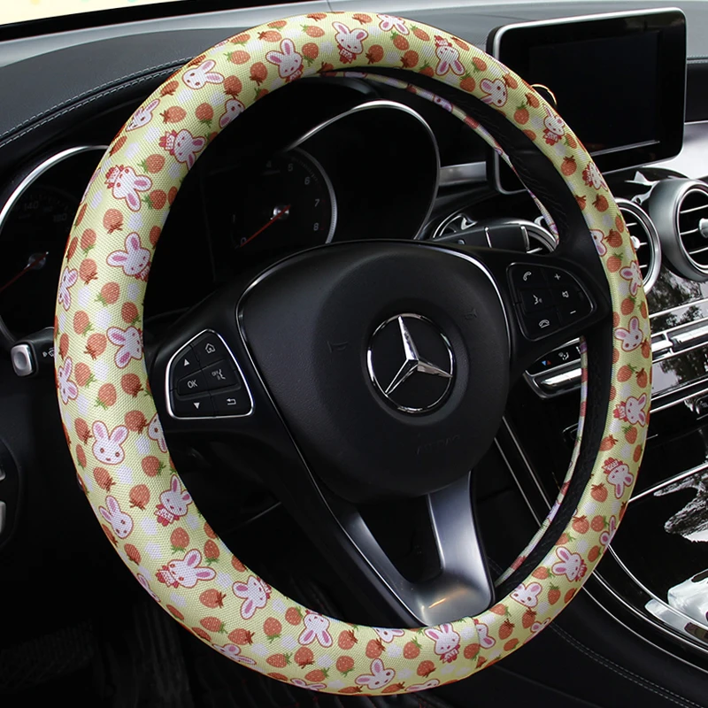 

Soft Braid on Car Steering Wheel Cover For 37 - 38 CM 14.5"-15" Anti-slip Inner Ring M Size Steering-Wheel Car Styling Carpet
