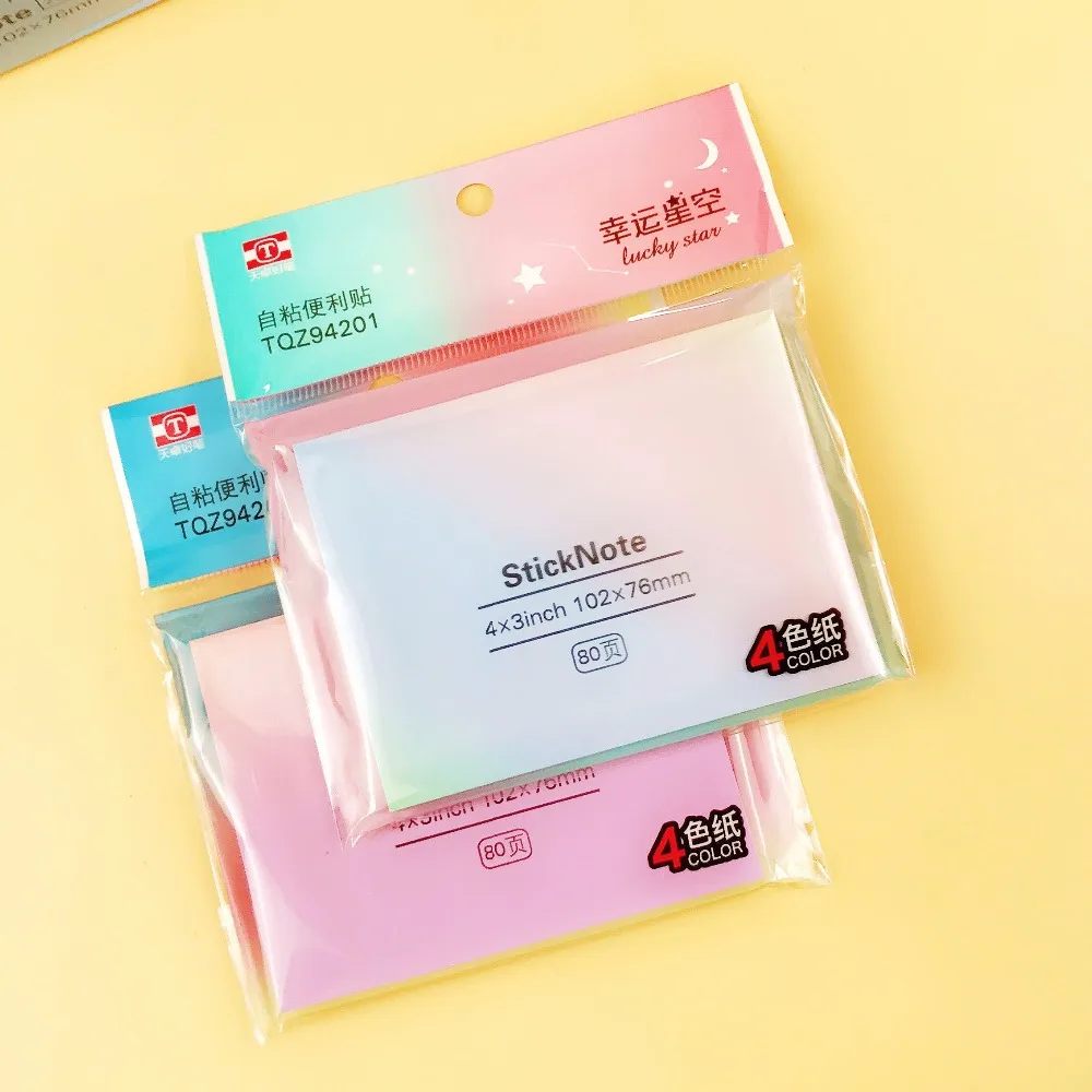 2 шт. Lucky star sticky note 4*3 дюйма мини почтовые заметки цветные маркеры наклейки
