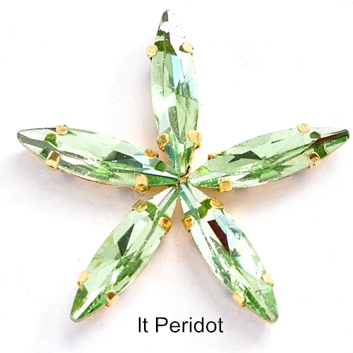 Light Peridot 4x15 мм, 50 шт., цветные стразы в виде лошадиных глаз, пришитые на коготь стразы в виде листьев из стекла, пришитые стразы с золотым коготком, свадебное платье B3742 - Цвет: Light Peridot