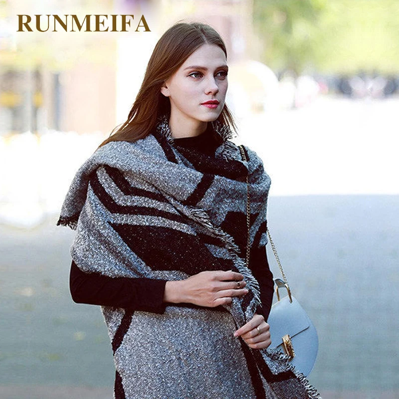 Осень-зима 2018 новый дизайн со склада RUNMEIFA большие шарфы 210x70 см шарф из