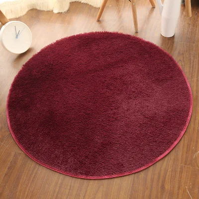 Red wine short hair Круглый ковер, ковер для гостиной, спальни, обеденный пол, домашний декор, ковер 80 см, 120 см, 200 см, негабаритный Противоскользящий - Цвет: Red wine short hair