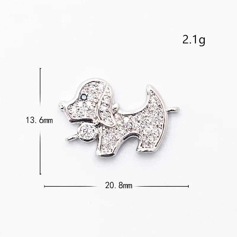 ZSS030 Complete animal charms bracelet jewelry connector accessories for diy bracelet making copper zircon micro pave cz wholesale - Цвет: ZSS030