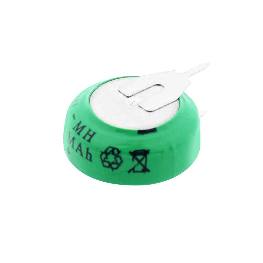 

1.2 Volt 80mAh Ni-MH Lithium Li-polymer Batteries Button Rechargeable Li-Po Coin Cell Battery With Solder Pins for watch toy