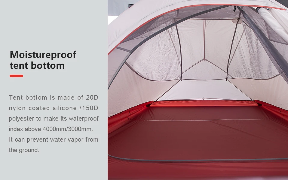 Naturehike Cloud Up серии 20D нейлон Сверхлегкий Палатка Водонепроницаемый Открытый обновления туристический тент для 3 человек NH18T030-T