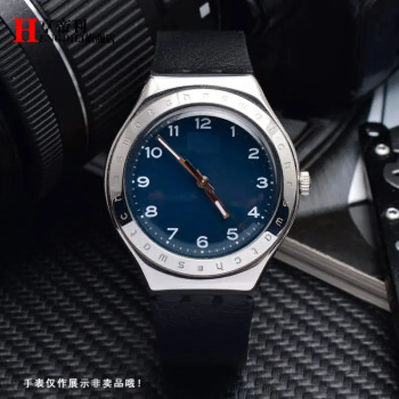 Подходит для swatch кожаный ремешок для часов SYXS116 серии мужской и женский браслет с интерфейсом bump тонкий кожаный ремень мягкий и удобный