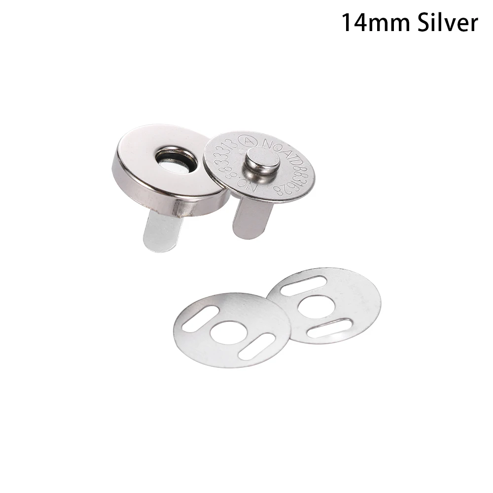 14mm Silver 10 шт./компл. 14 мм 18 мм магнитные застежки сумка для ключей кошелек Сумки ремесла аксессуары для одежды - Цвет: 14mm Silver