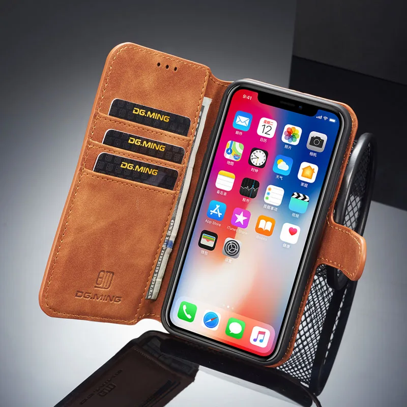 Чехол для телефона iPhone XS Max Ретро стиль кредитные карты слот денег флип кейсы 6 S 6s 7