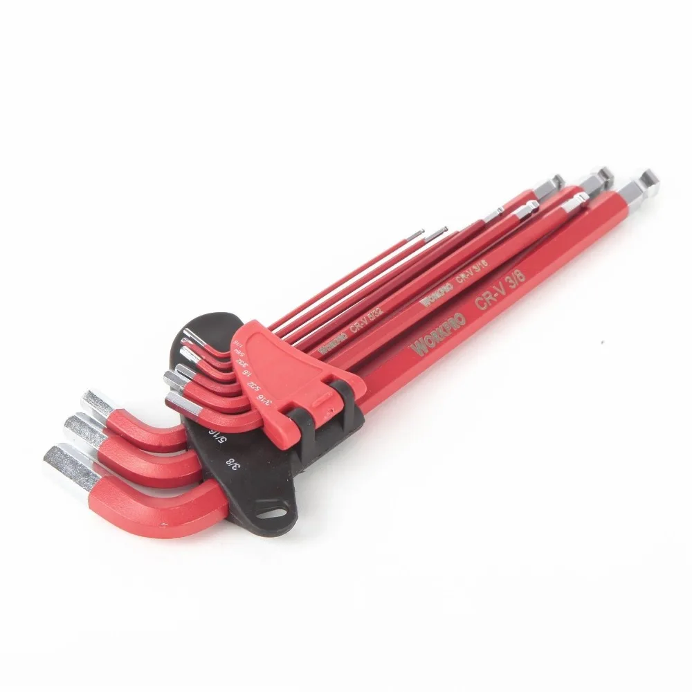 WORKPRO Набор шестигранных ключей длинные руки метрические шариковые точки